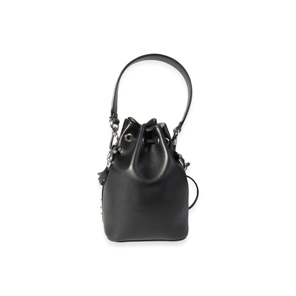 Fendi Black Leather Studded Bow Mon Tresor Bucket Bag - Picture 3 of 8